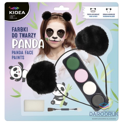 Derform Farba do malowania twarzy kidea Zestaw z opaska panda 4 kolor. Derform (FDTZPAKA)
