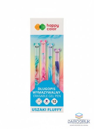 Happy Color Długopis wymazywalny Uszaki Fluffy, wkład niebieski 0,5mm Happy Color (HA 4120 01UF-3)