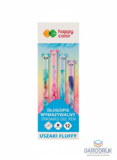 Happy Color Długopis wymazywalny Uszaki Fluffy, wkład niebieski 0,5mm Happy Color (HA 4120 01UF-3)