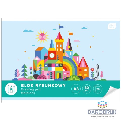 Interdruk Blok rysunkowy A3 biały 80g 20k [mm:] 420x297 Interdruk (BLRA3)
