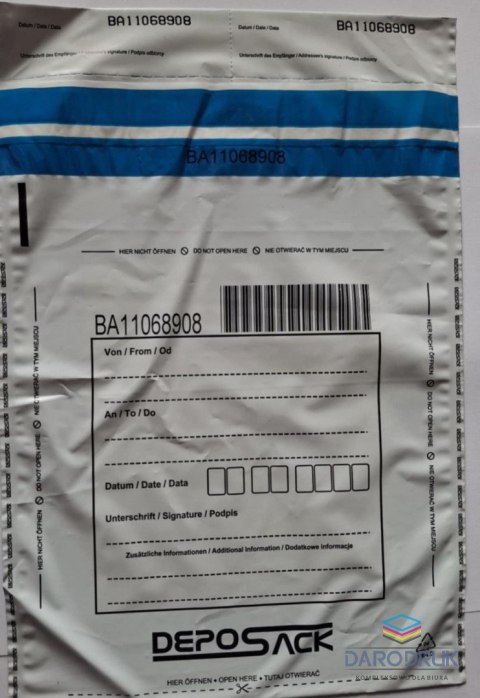 A&G Koperty Koperta bezpieczna B4 deposack B4 biała [mm:] 255x360 A&G Koperty (2371) 500 sztuk