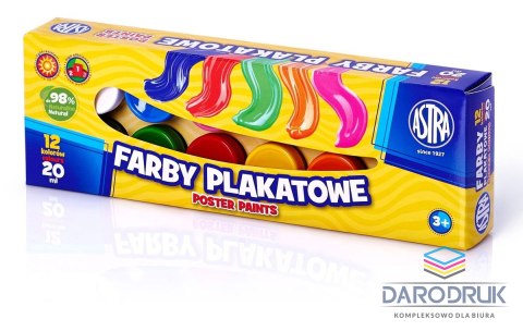 Astra Farby plakatowe kolor: mix 20ml 12 kolor. Astra (83114901)