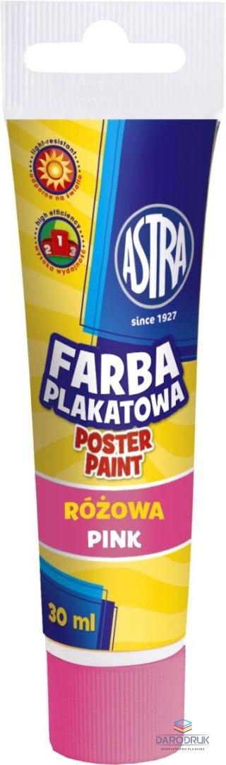Astra Farby plakatowe kolor: różowy 30ml 1 kolor. Astra