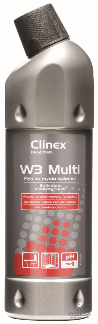 Clinex Preparat Clinex W3 Multi do mycia sanitariatów i łazienek 1l (77076)