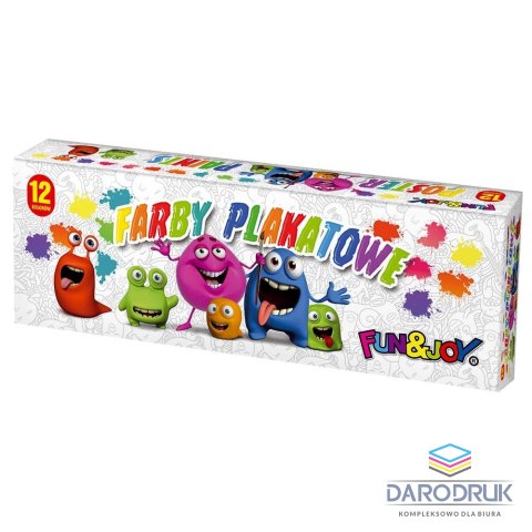 Fun&Joy Farby plakatowe kolor: mix 20ml 12 kolor. Fun&Joy (FJ-012)