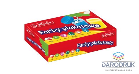 Herlitz Farby plakatowe 9560418 kolor: mix 20ml 8 kolor. Herlitz (300022452)