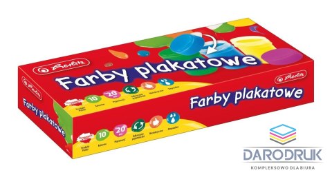 Herlitz Farby plakatowe 9560442 kolor: mix 20ml 10 kolor. Herlitz (300022453)