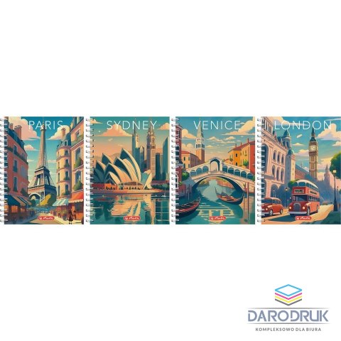 Herlitz Kołozeszyt (kołonotatnik) B5 Retro City 100k. 70g krata Herlitz (400196852)