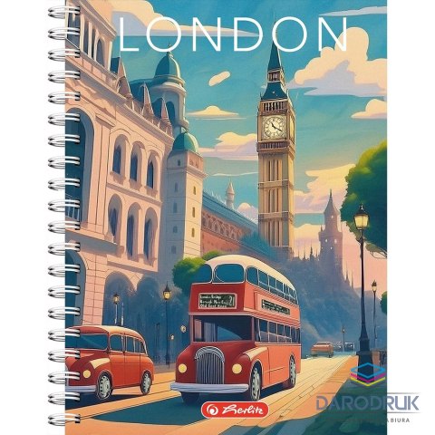 Herlitz Kołozeszyt (kołonotatnik) B5 Retro City 100k. 70g krata Herlitz (400196852)