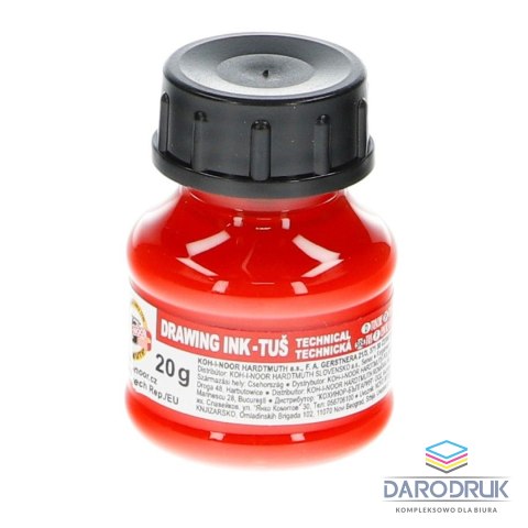 Koh-I-Noor Tusz kreślarski kolor: czerwony 20ml Koh-I-Noor