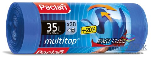 Paclan Worki na śmieci 35L kolor: niebieski 35L 36 szt Paclan