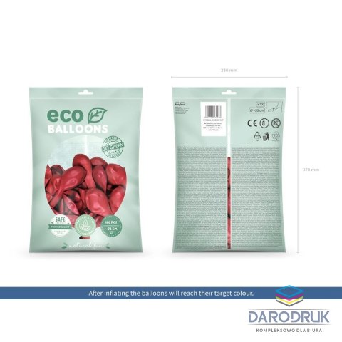 Partydeco Balon gumowy Metalizowane Eco Balloons czerwony 260mm Partydeco (ECO26M-007)