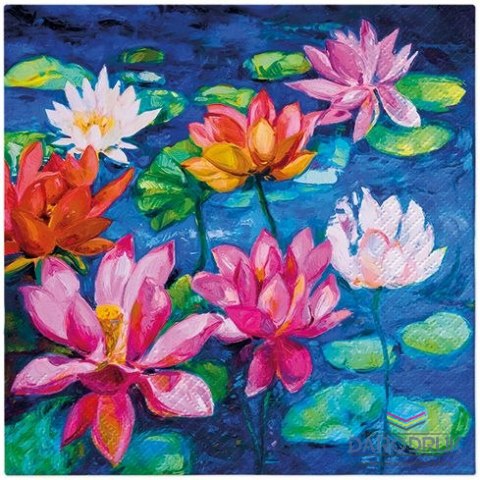 Paw Serwetki Lunch Lily Pond mix nadruk bibuła [mm:] 330x330 Paw (SDL141500)