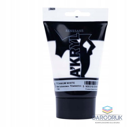 Renesans Farba akrylowa Biel Tytanowa kolor: biały 100ml Renesans (01)