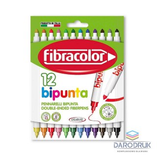 Fibracolor Flamaster dwustronne 12 kol. Fibracolor
