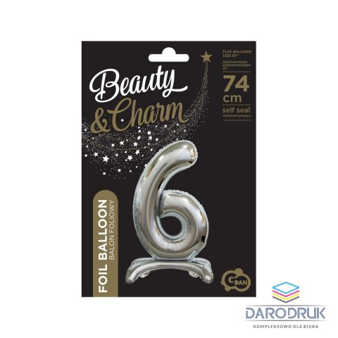 Godan Balon gumowy Beauty&Charm cyfra stojąca srebrna srebrny 30cal Godan (BC-ASS6)