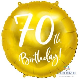 Partydeco Balon foliowy 70 urodziny, złoty 45 cm 18cal Partydeco (FB24M-70-019)