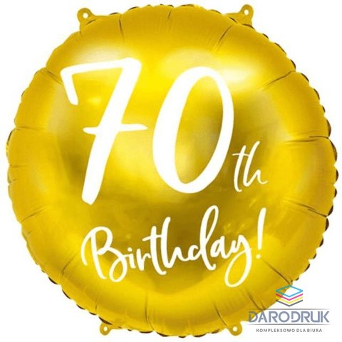 Partydeco Balon foliowy 70 urodziny, złoty 45 cm 18cal Partydeco (FB24M-70-019)