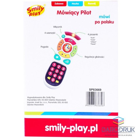 Smily Play Zabawka dźwiękowa pilot tv z muzyką i światłem Smily Play (SP83669)