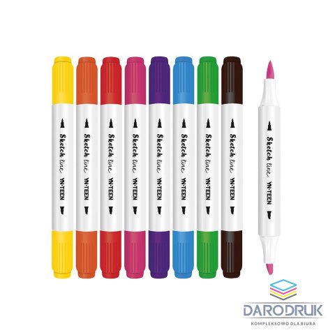 Yn-teen Marker do papieru wkład mix okrągła/ścięta końcówka Yn-teen