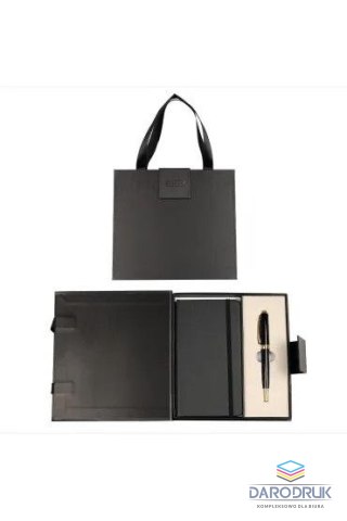 Cresco Zestaw piśmienniczy PREMIUM SYMPHONY CZARNO-ZŁOTY PIÓRO+NOTES +ETUI Cresco (850011 03)