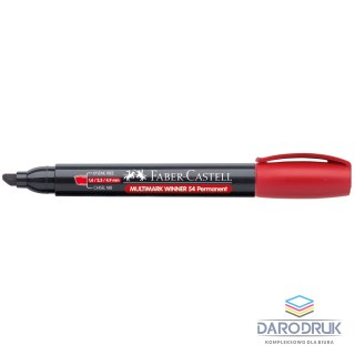 Faber Castell Marker permanentny wkład czerwony ścięta końcówka Faber Castell