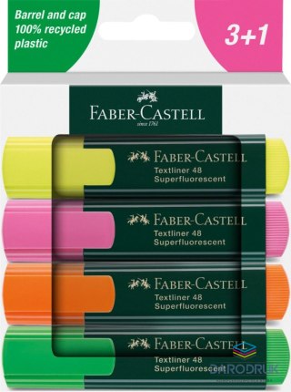 Faber Castell Zakreślacz Neon 4 kol. wkład mix 1,0-5,0mm Faber Castell (254844 FC)