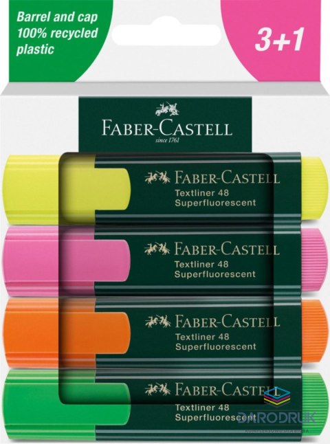 Faber Castell Zakreślacz Neon 4 kol. wkład mix 1,0-5,0mm Faber Castell (254844 FC)