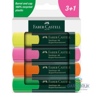 Faber Castell Zakreślacz Neon 4 kol. wkład mix 1,0-5,0mm Faber Castell (254844 FC)