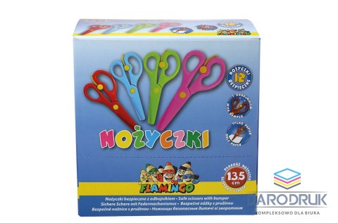 Flamingo Nożyczki dla dzieci bezpieczne z odbojnikiem 13,5cm
