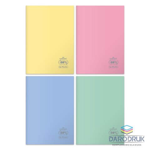 Herlitz Zeszyt A5 Pastel colors Eco PP 9500295 32k. 70g kratka Herlitz (400198031)