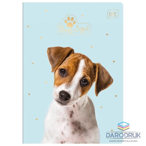 Interdruk Zeszyt A5 Puppy Sign 16k. 70g krata [mm:] 148x210 Interdruk (ZE16#PS)