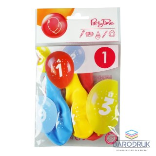 Arpex Balon gumowy z nadrukiem cyferki - 1 (3 szt.) mix 280mm Arpex (KB1900-1-9944)