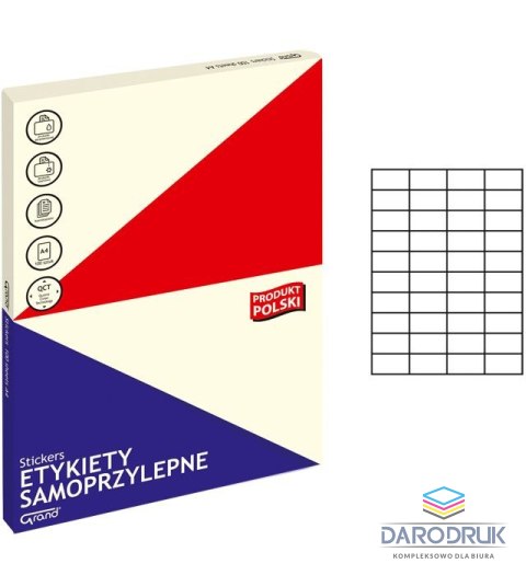 Grand Etykieta samoprzylepna A4 biały [mm:] 52,5x29,7 Grand (005)