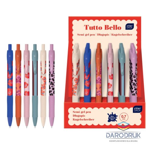 Interdruk Długopis żelowy TUTTO BELLO z gripem wkład niebieski 0,7mm Interdruk (żelowy)