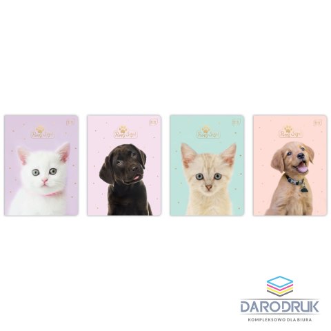 Interdruk Zeszyt A5 PUPPY SIGN 32k. 70g krata Interdruk (ZE32#PUP)