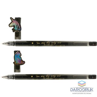 M&G Długopis żelowy z zatyczką Unicorn HAGP1108 0,5mm niebieski wkład