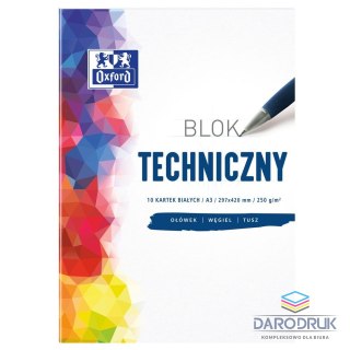 Oxford Blok techniczny Oxford A3 biały 250g 10k Oxford (400093232)