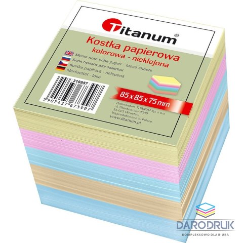 Titanum Kostka papierowa nieklejona duża mix [mm:] 85x85x 75 Titanum