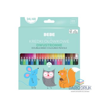 Bebe Kredki ołówkowe BB KIDS dwustronne 24/48 5902277327109 48 kol. Bebe (FSC100%)
