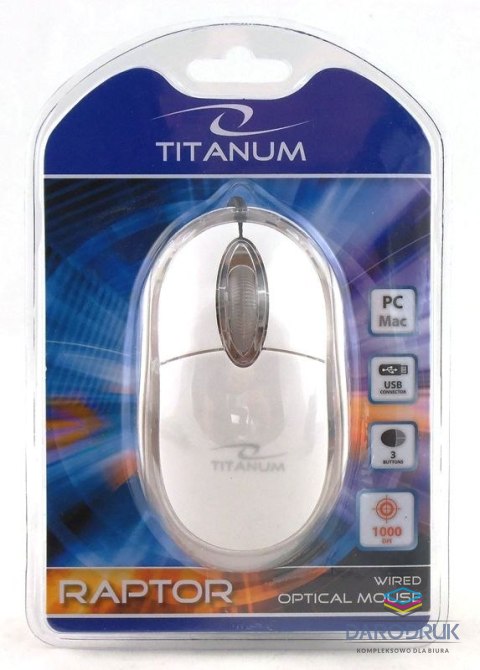 Titanum Mysz Raptor biały Titanum (TM102W)