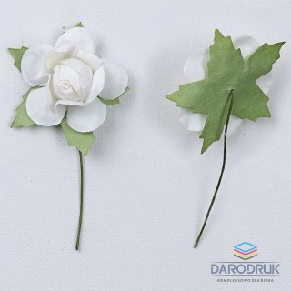 Titanum Ozdoba papierowa Craft-Fun Series róże na druciku Titanum (25YX0902-12- white)