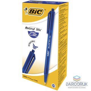 Bic Długopis olejowy Round Stic Clic wkład niebieski 0,4mm Bic (926376)