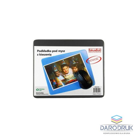 Biurfol Podkładka pod mysz czarny [mm:] 220x180 Biurfol (KPM-1-08)