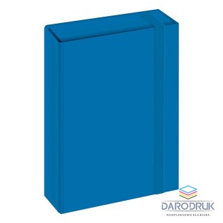 Interdruk Teczka z szerokim grzbietem na gumkę BOX A4 niebieska A4 niebieski Interdruk (5902277320346)