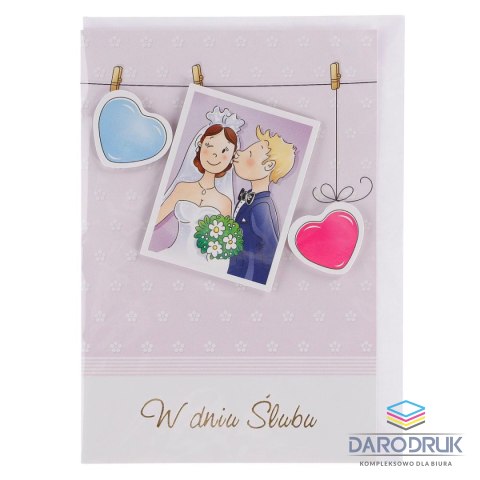 Kartka składana A6 poduszka ślub (5902221800856)