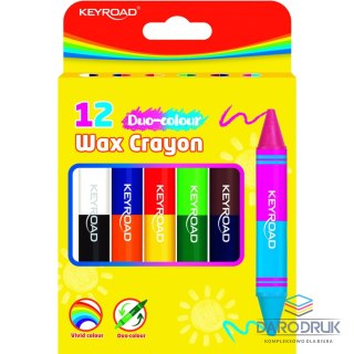Keyroad Kredki świecowe 6 szt dwustronne 6 kol. Keyroad (KR972803)