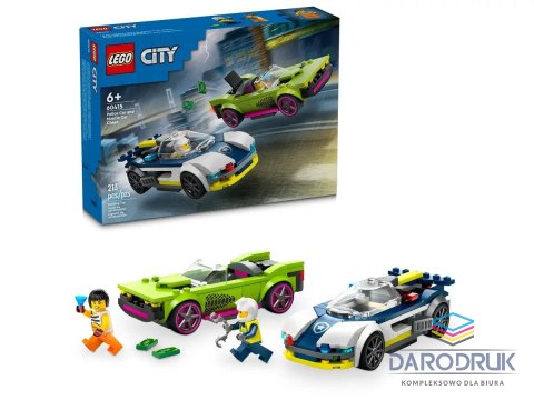 Lego Klocki konstrukcyjne City Pościg radiowozu za muscle carem Lego (60415)