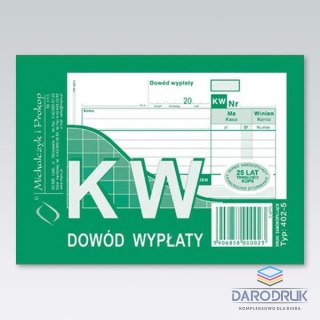 Michalczyk i Prokop Druk samokopiujący A6 KW Dowód wypłaty 80k. Michalczyk i Prokop (402-5)