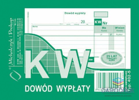 Michalczyk i Prokop Druk samokopiujący A6 KW Dowód wypłaty 80k. Michalczyk i Prokop (402-5)